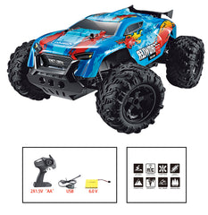 Off Road RC Car Blue or Black, Kids Christmas Gift, USB Charge