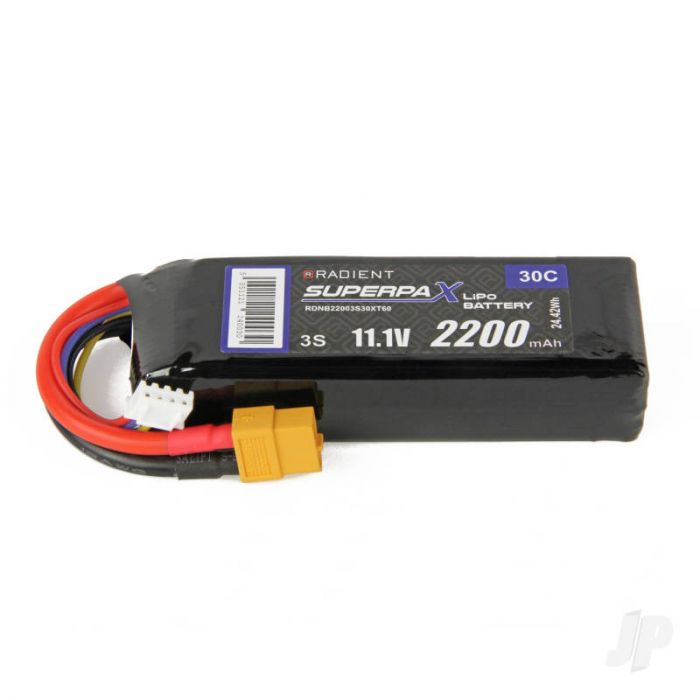 11.1V 3s 2200mAh 35C Radient Superpax LiPo Battery