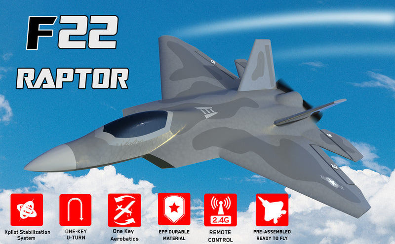 F22 Raptor Ready To Fly Gyro Assisted Radio Controlled Jet Plane